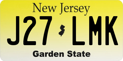 NJ license plate J27LMK