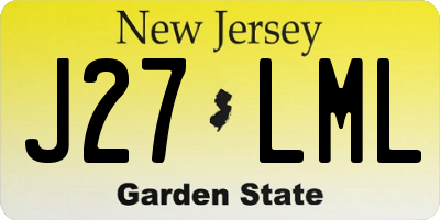 NJ license plate J27LML