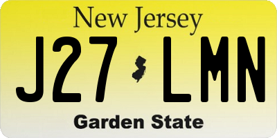 NJ license plate J27LMN