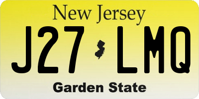 NJ license plate J27LMQ