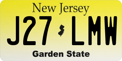 NJ license plate J27LMW