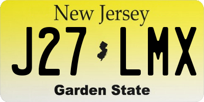 NJ license plate J27LMX