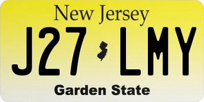NJ license plate J27LMY
