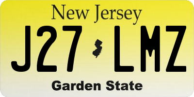 NJ license plate J27LMZ