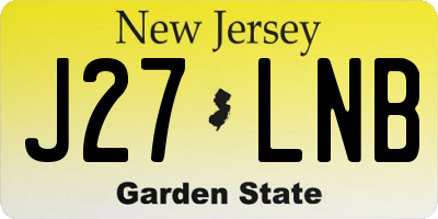 NJ license plate J27LNB