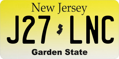 NJ license plate J27LNC