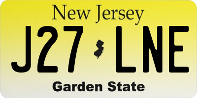 NJ license plate J27LNE
