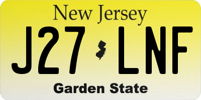 NJ license plate J27LNF