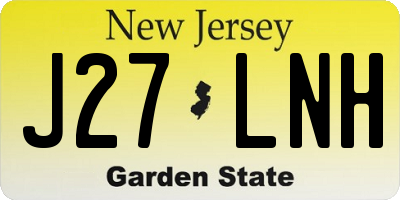NJ license plate J27LNH