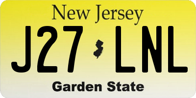 NJ license plate J27LNL
