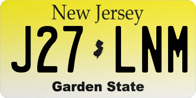 NJ license plate J27LNM