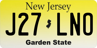 NJ license plate J27LNO
