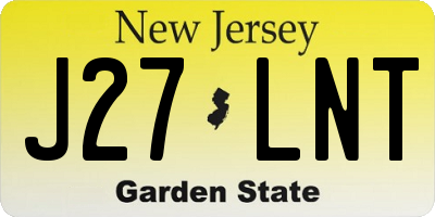 NJ license plate J27LNT