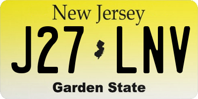 NJ license plate J27LNV