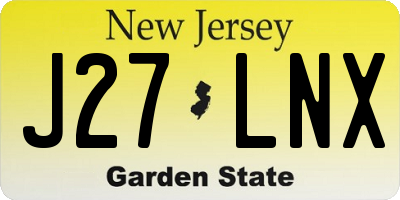 NJ license plate J27LNX