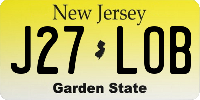 NJ license plate J27LOB