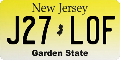 NJ license plate J27LOF