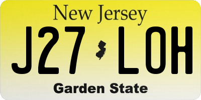 NJ license plate J27LOH