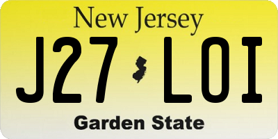 NJ license plate J27LOI