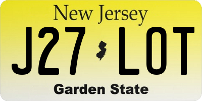 NJ license plate J27LOT