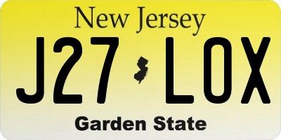 NJ license plate J27LOX