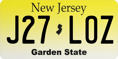 NJ license plate J27LOZ