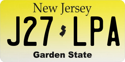 NJ license plate J27LPA