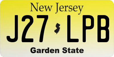 NJ license plate J27LPB