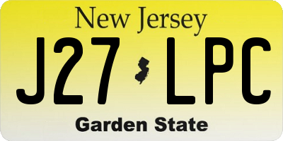 NJ license plate J27LPC