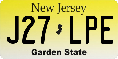 NJ license plate J27LPE