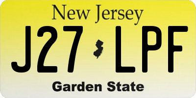 NJ license plate J27LPF