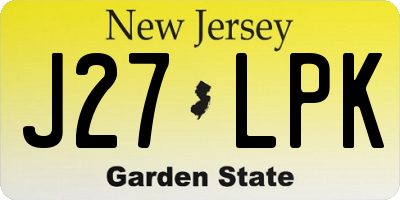 NJ license plate J27LPK