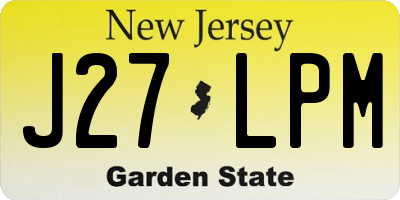 NJ license plate J27LPM