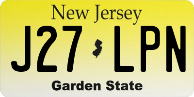 NJ license plate J27LPN