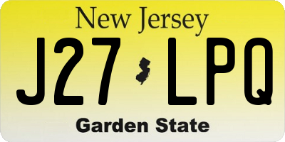 NJ license plate J27LPQ