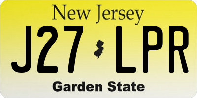 NJ license plate J27LPR