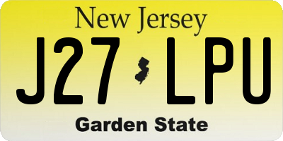 NJ license plate J27LPU