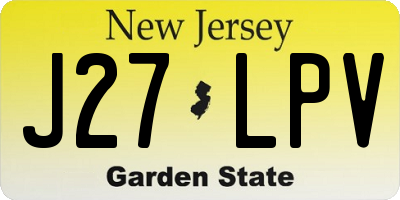 NJ license plate J27LPV