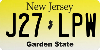 NJ license plate J27LPW