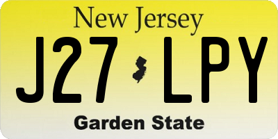 NJ license plate J27LPY