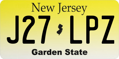 NJ license plate J27LPZ