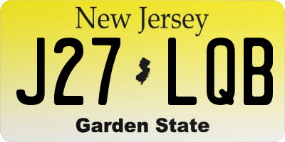 NJ license plate J27LQB