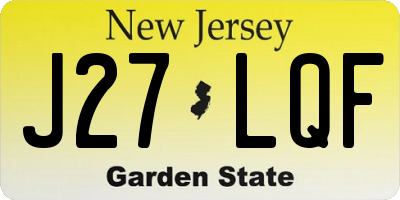 NJ license plate J27LQF
