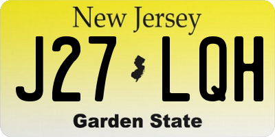 NJ license plate J27LQH