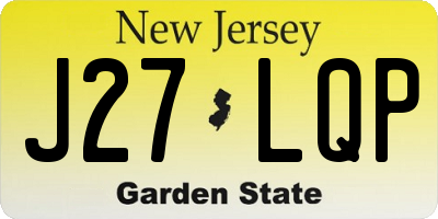 NJ license plate J27LQP