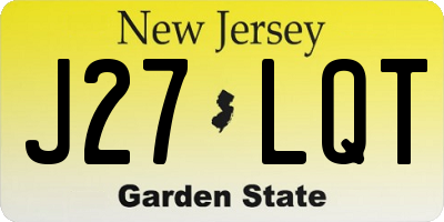 NJ license plate J27LQT