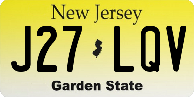NJ license plate J27LQV