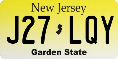 NJ license plate J27LQY