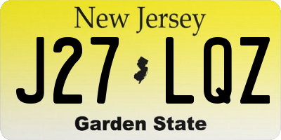NJ license plate J27LQZ