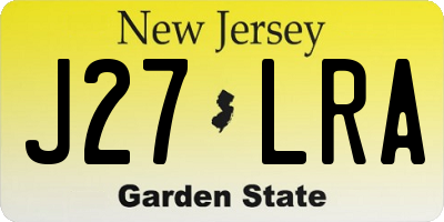 NJ license plate J27LRA